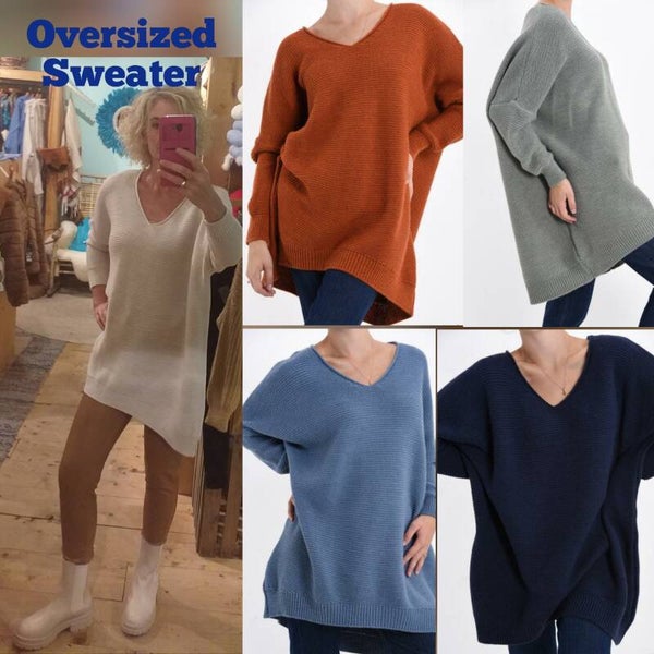 Oversized V-hals trui