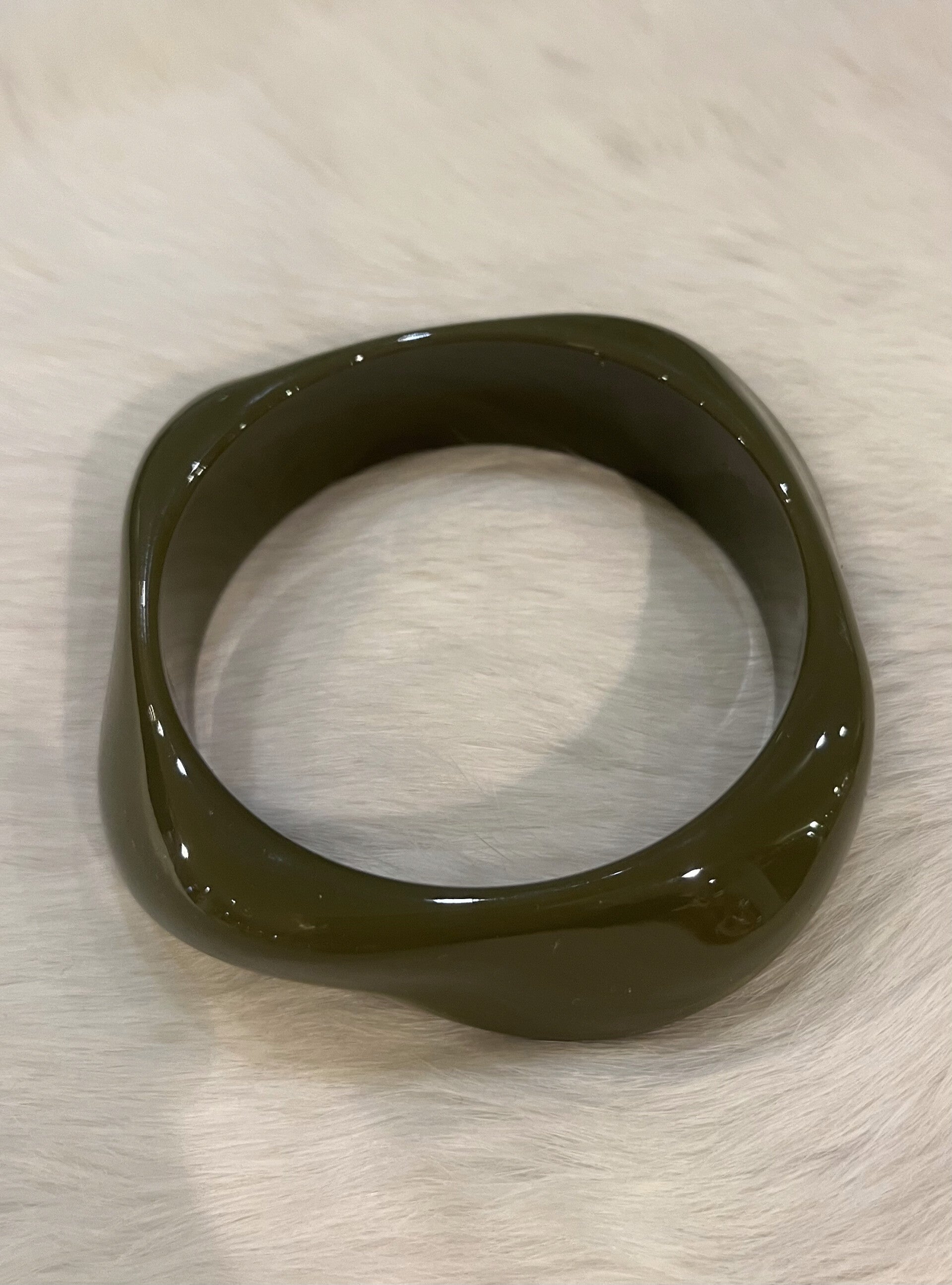 Dunne Groene Bangle Armband