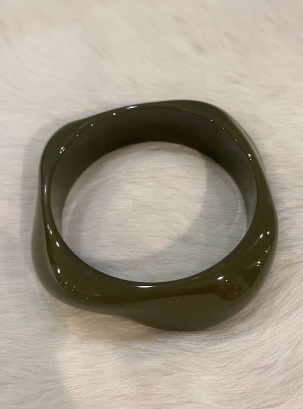 Dunne Groene Bangle Armband