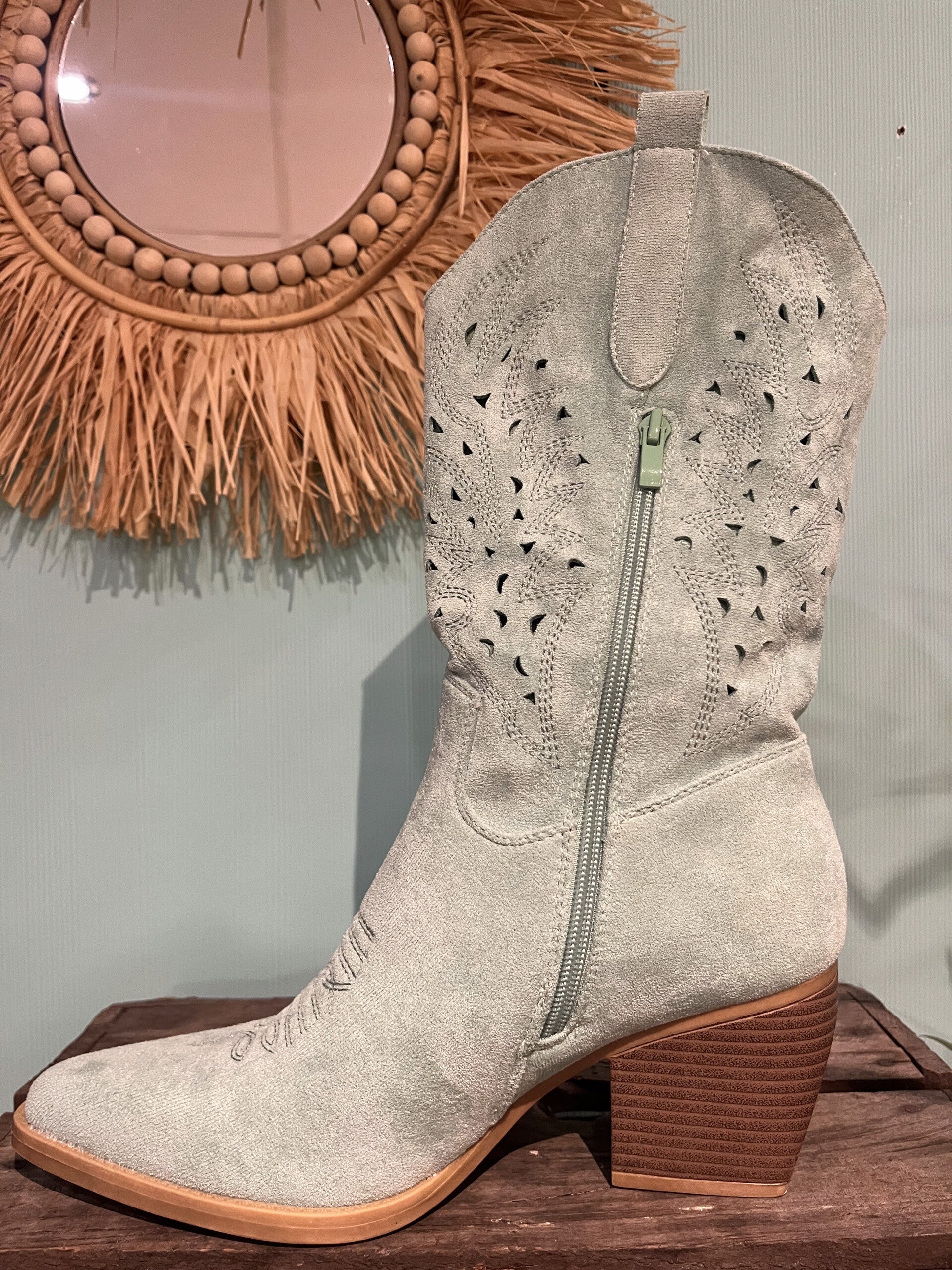 Cowboy laarsje - Mintgroen/Turquoise