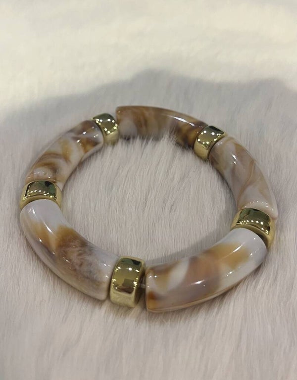 Statement Kralen armband - Zand