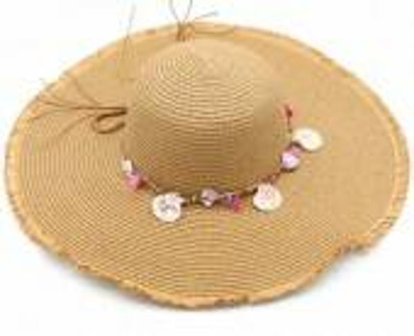 Raffia zomerhoed lichtbruin