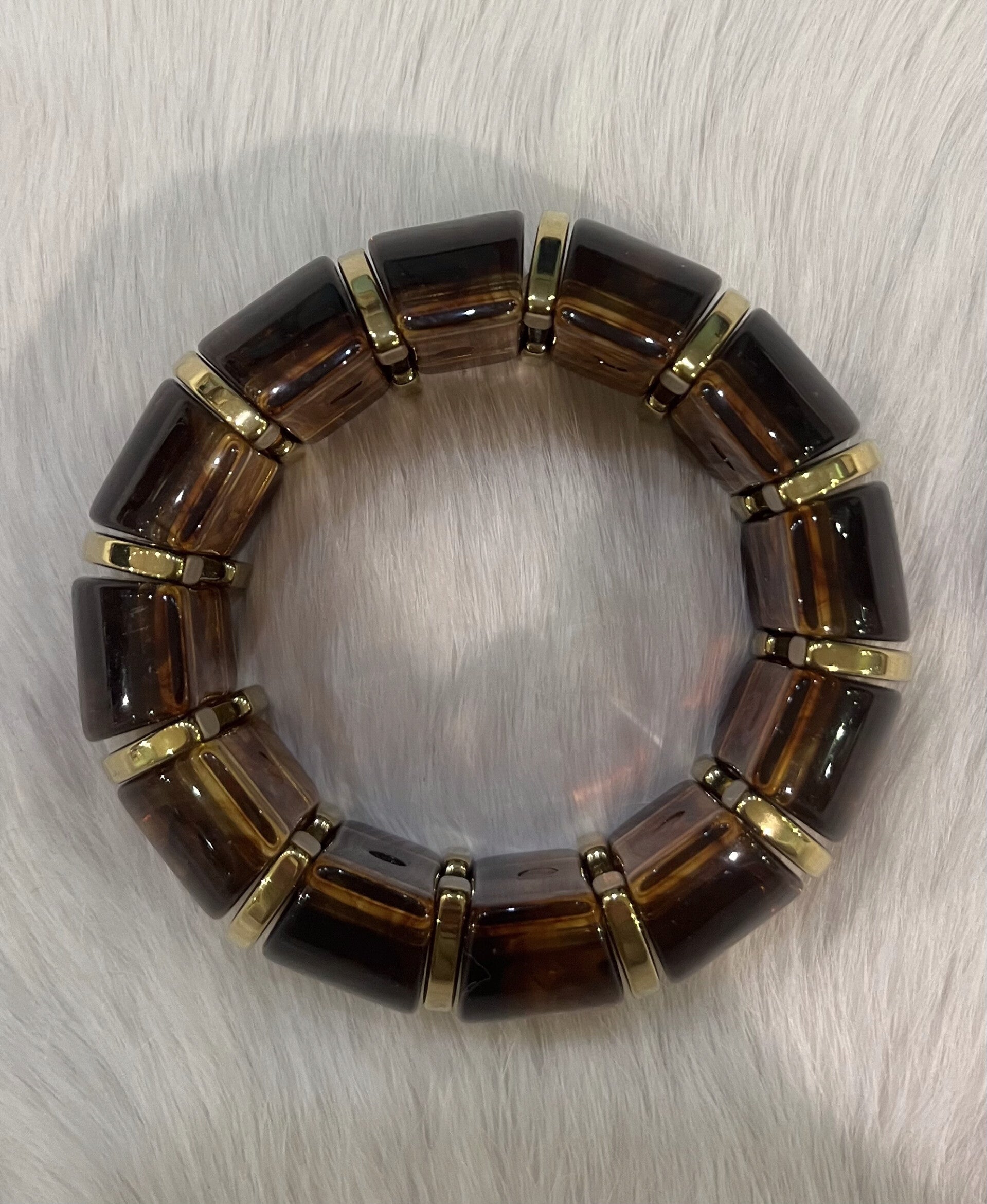 Bangle met stretch - Donkerbruin