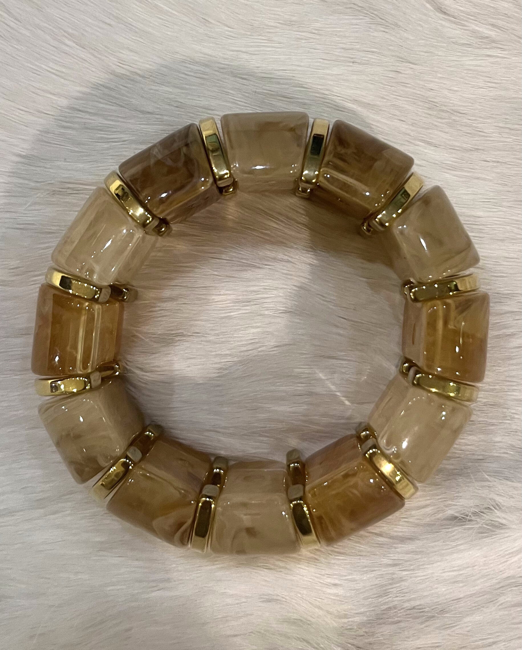 Bangle met stretch - Licht bruin