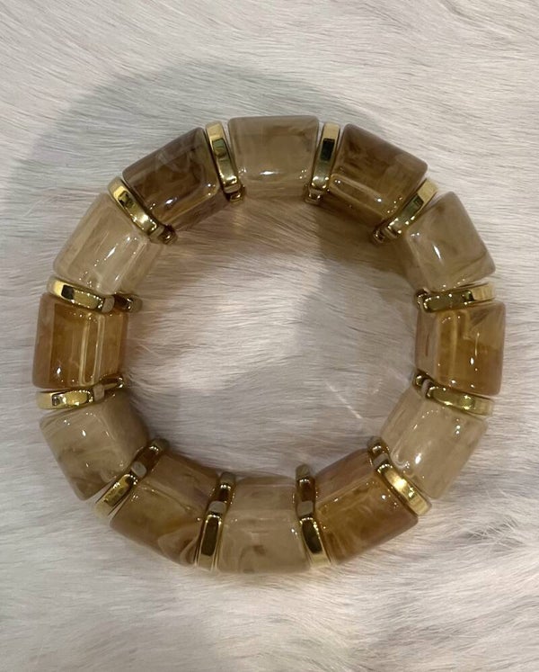 Bangle met stretch - Licht bruin