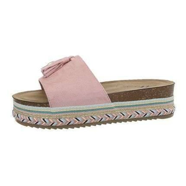 Slipper bewerkte zool roze