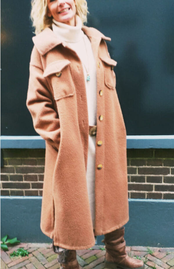 Lange Oversized Jas Camel