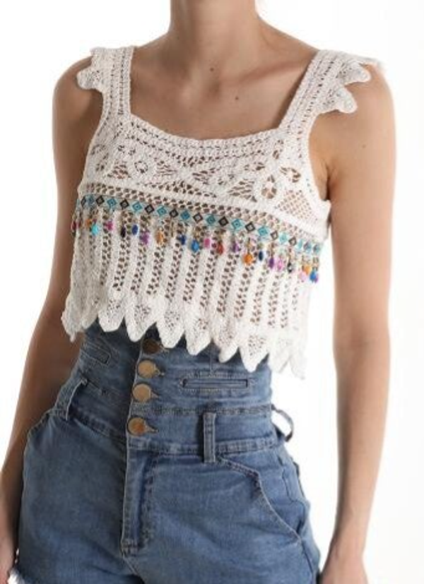 Chrochet top beadings