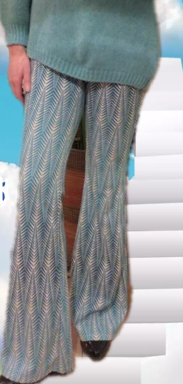 Flare broek turquoise