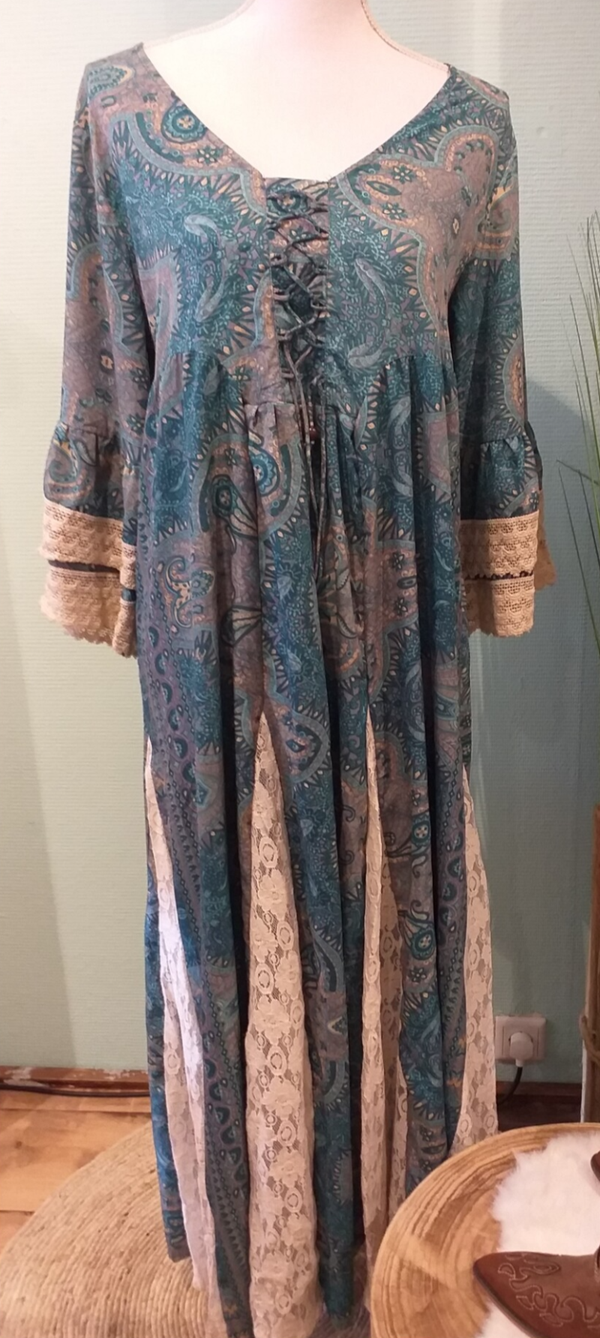 Boho Dress kant Turquoise