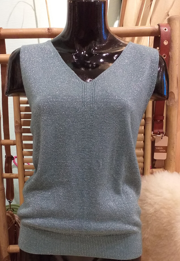 Lurex spencer Top zeegroen