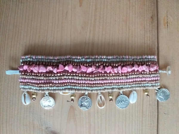 Armband Shell & Stone roze