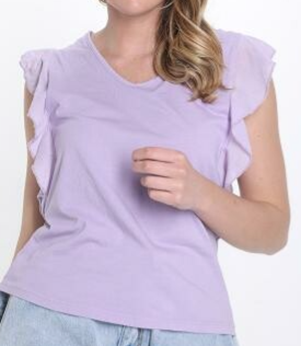 Volant top lila