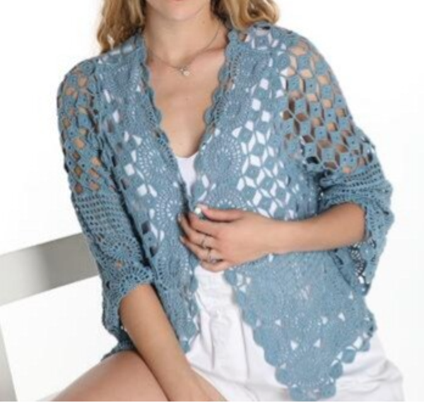 Vestje Crochet blauw