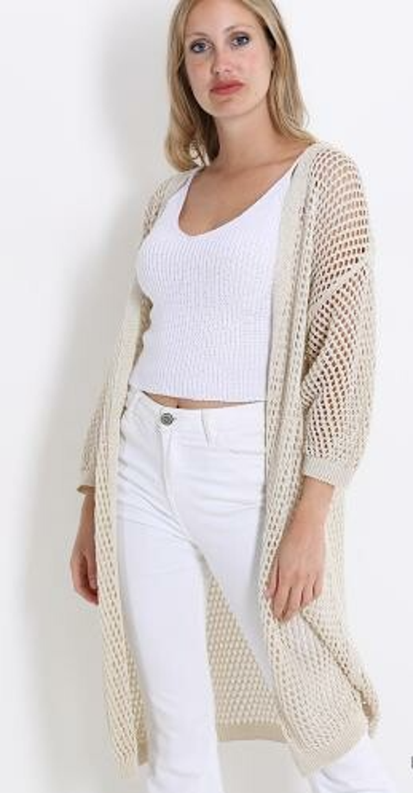 Crochet vest beige