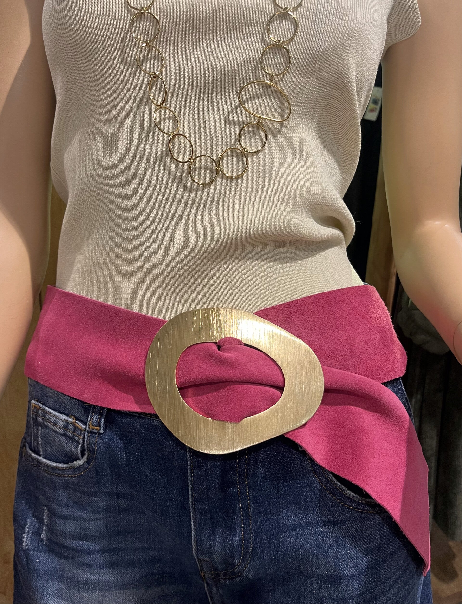 Leren riem - Canyon color - Fuchsia