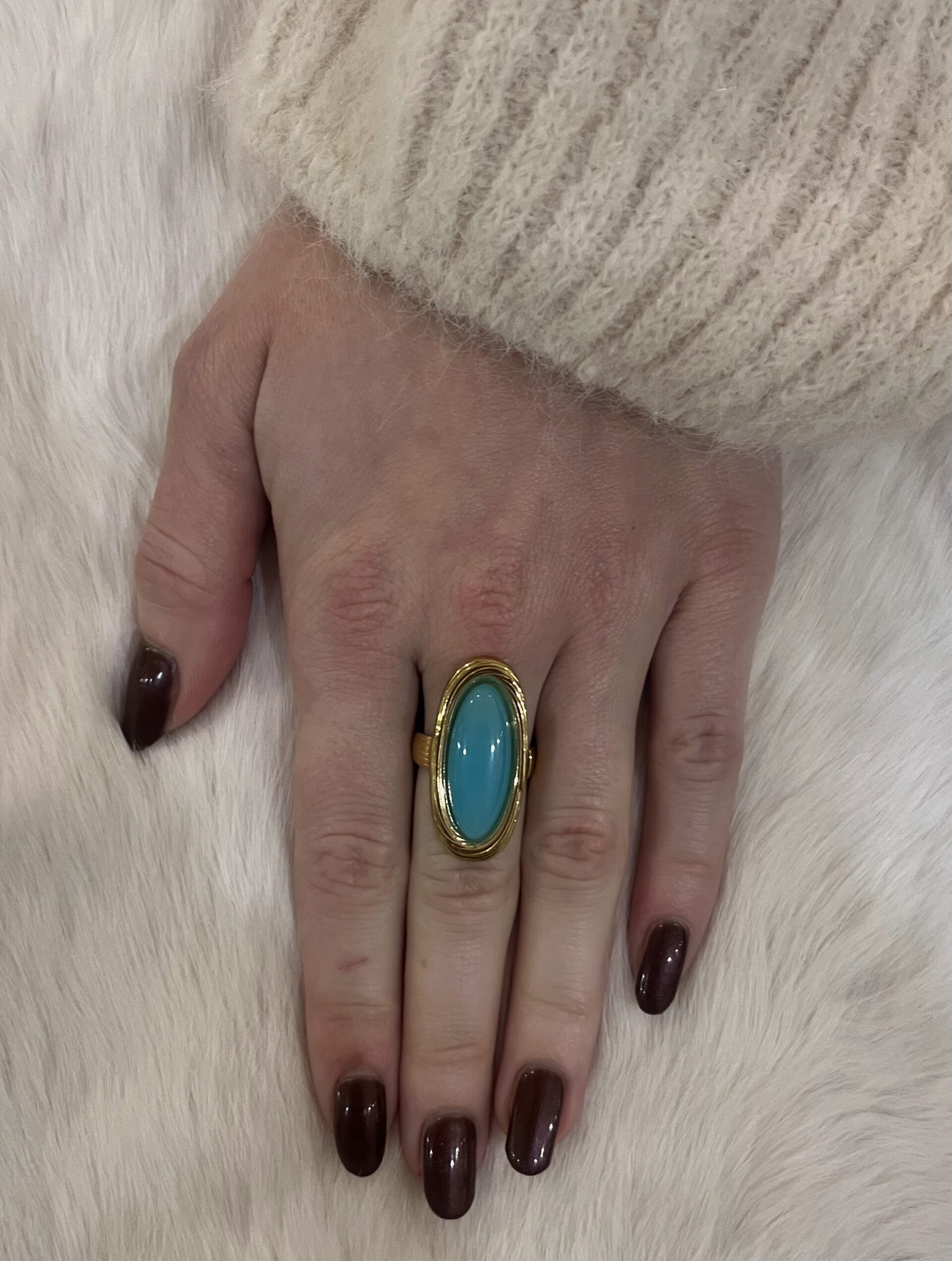 Gouden Ring - Turquoise