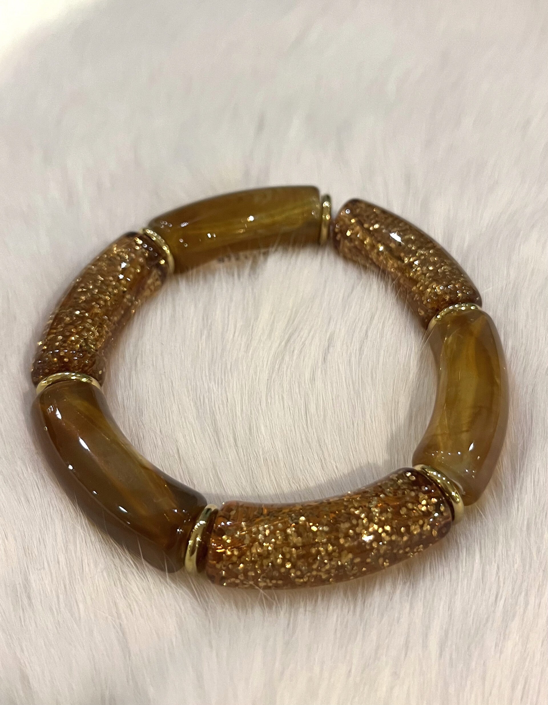 Statement Kralen armband - Goud & Glitter