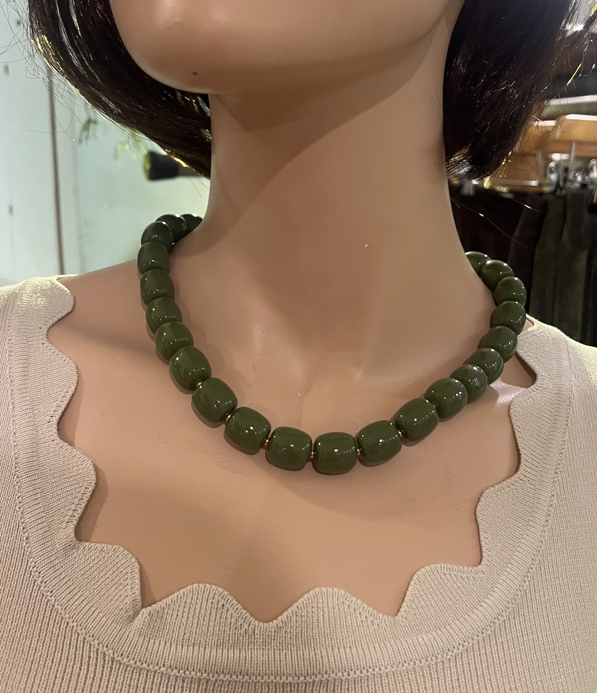 Square Kralen Ketting - Groen