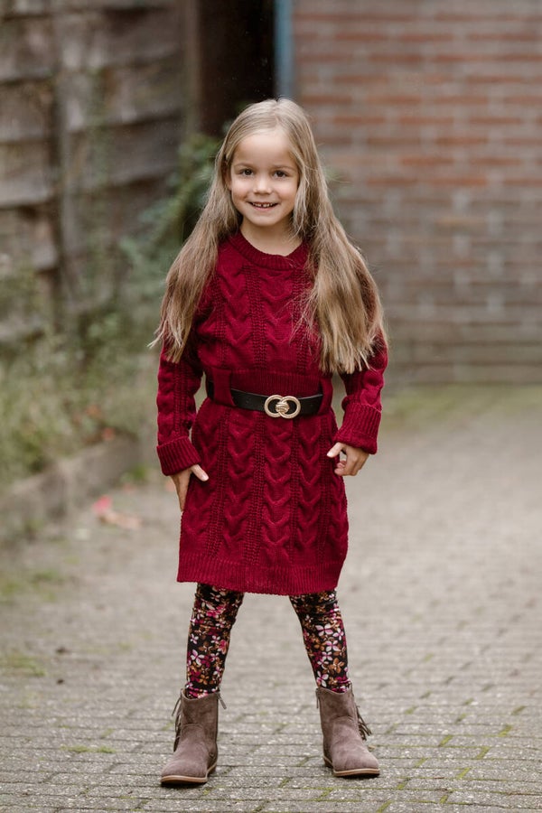 Cosy Knit Dress - Bordeaux