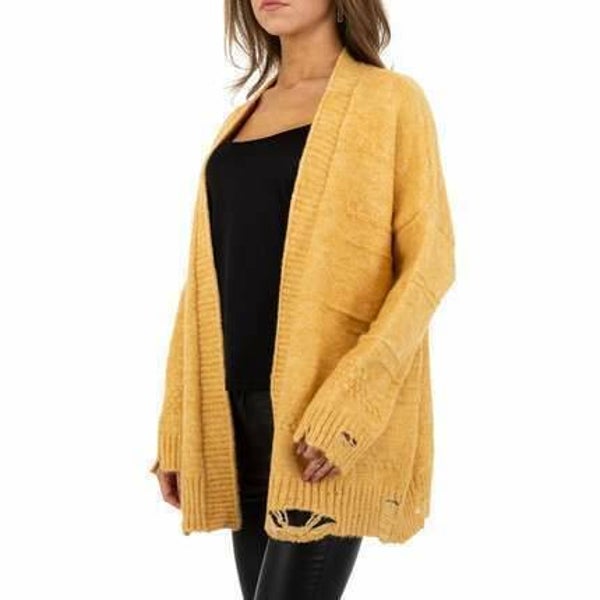 Damaged Cardigan geel