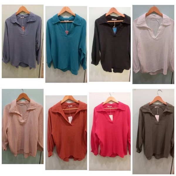 Wafelkatoen blouse