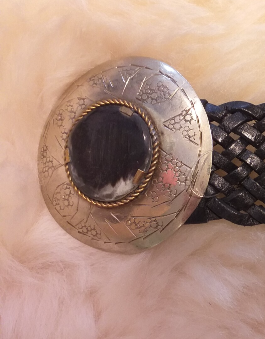 Leren klik-in riem zwart