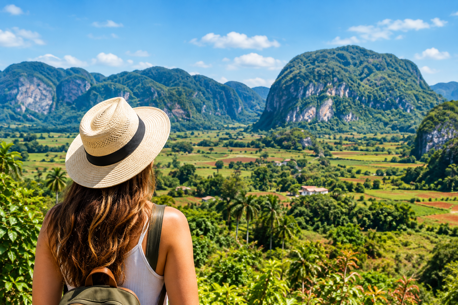 Turista contemplando el Valle de Viñales en Cuba