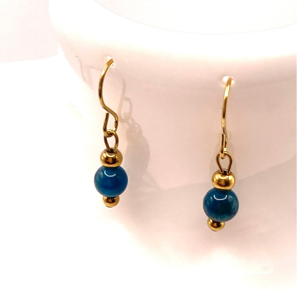 Ohrringe mit Apatit & 18k IP-vergoldetem Edelstahl