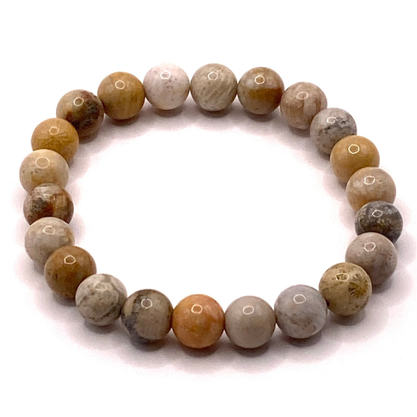 Flexibles Armband mit Koralle- Edelsteinen