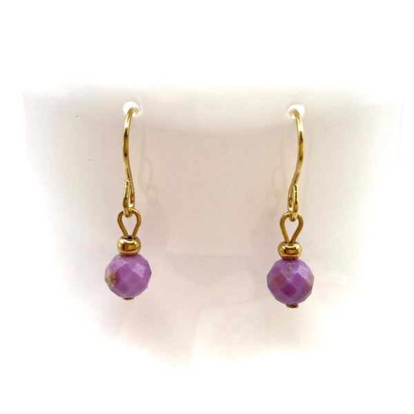 Ohrringe mit Lepidolith & 18k IP-vergoldetem Edelstahl