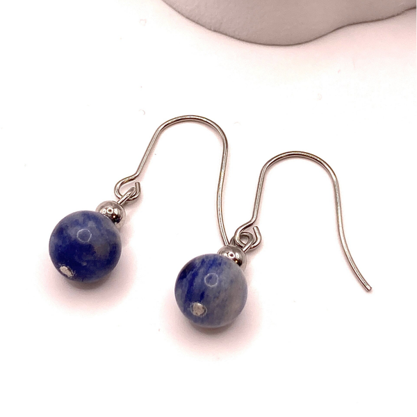 Ohrringe mit Sodalith & Chirurgischem Edelstahl