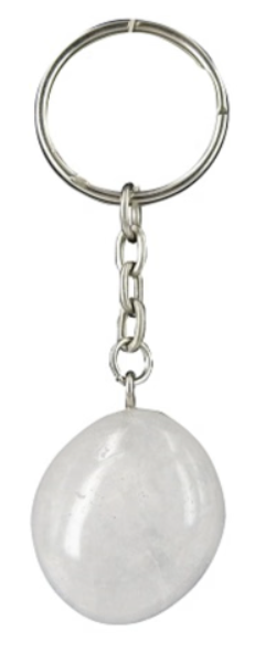 Bergkristal sleutelhanger