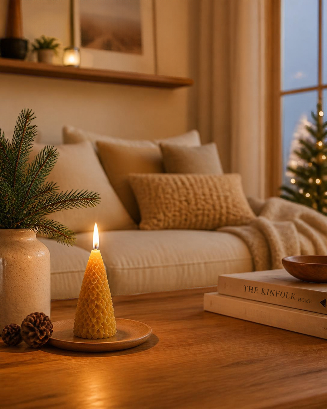 Kerstcadeau bijenwas kerstkaarsen