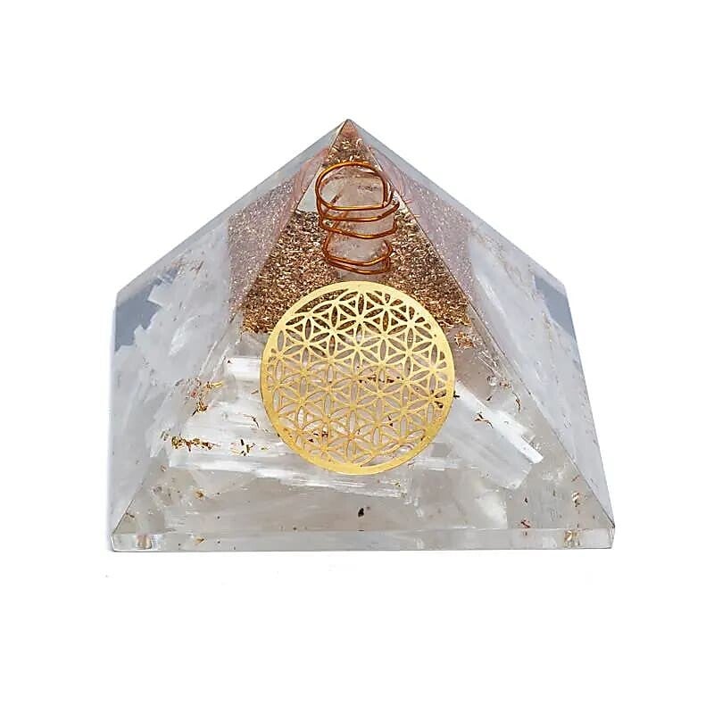 Orgonite piramide bloem des levens - seleniet