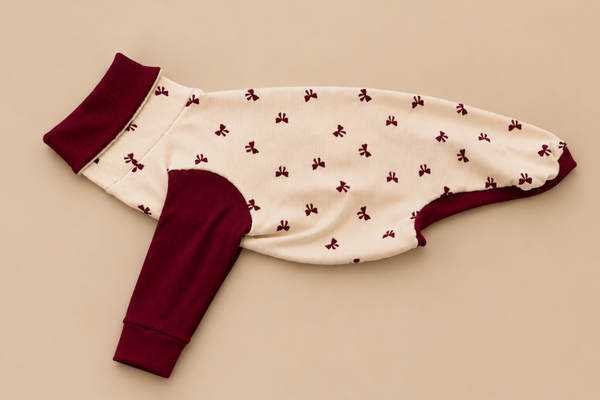 Jersey-Pullover mit Schleifen-Motiv, passend für Windhunde mit Rückenlänge zwischen 50-54 cm