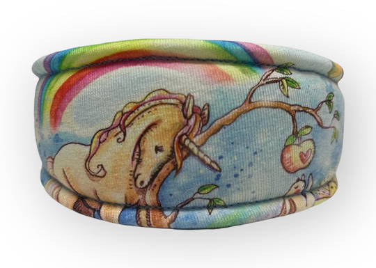 Windhundhalsband „Einhorn & Regenbogen“ | 28-33 cm | Zugstopp