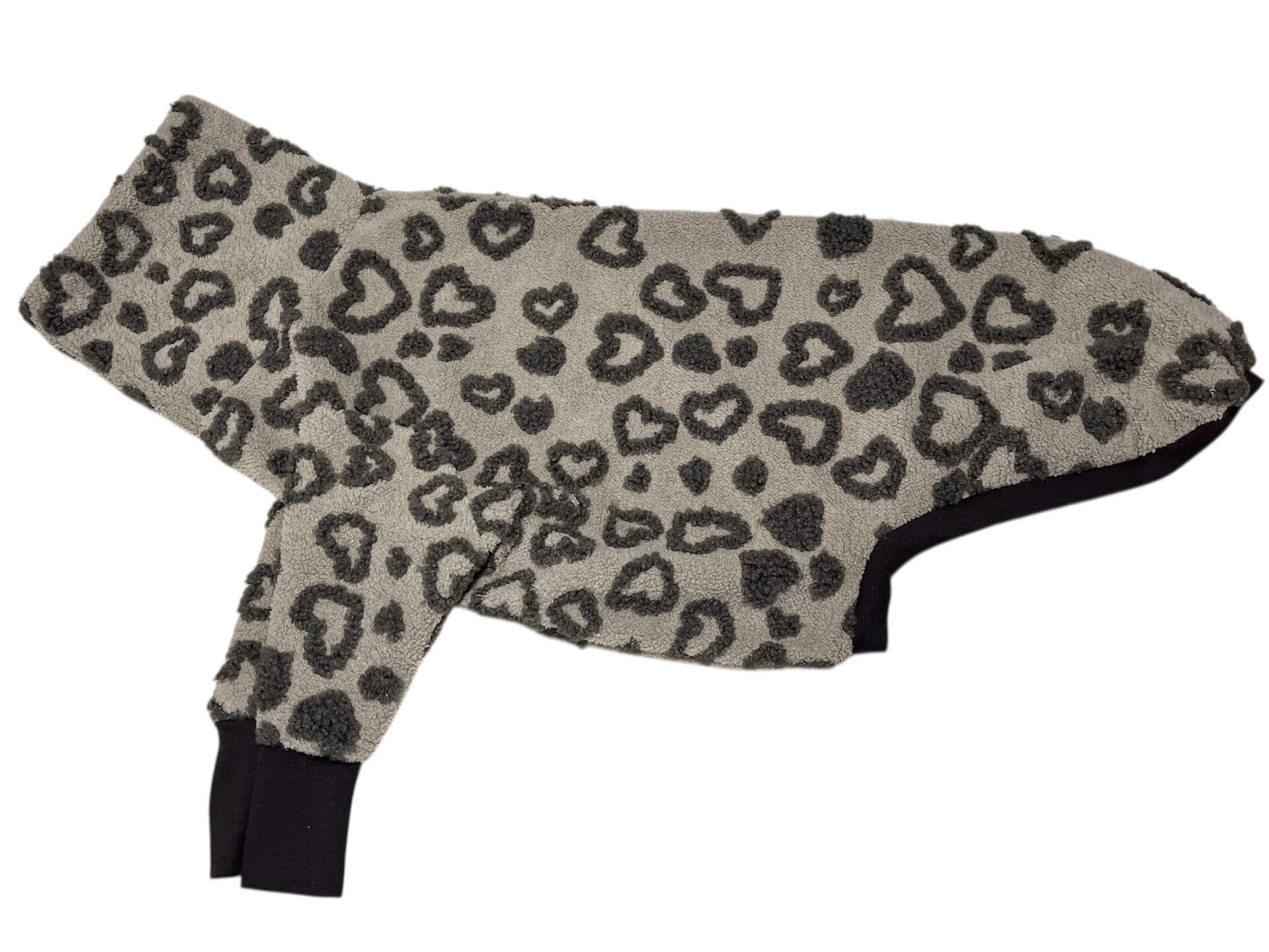 Sofortkauf 🤎 Teddy-Pullover Herzchen Espresso, für Rückenlängen zwischen 60-63 cm