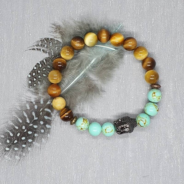 Tijgeroog met turquoise