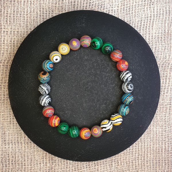 6x kleurrijke Malachiet (imitatie)