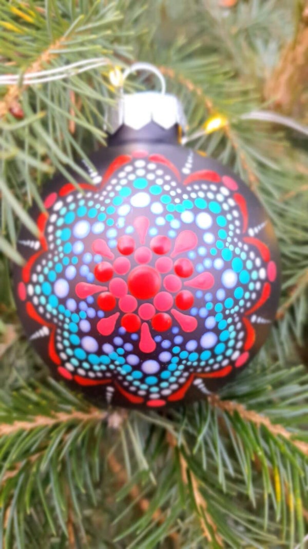 Kerstbal dotpainting