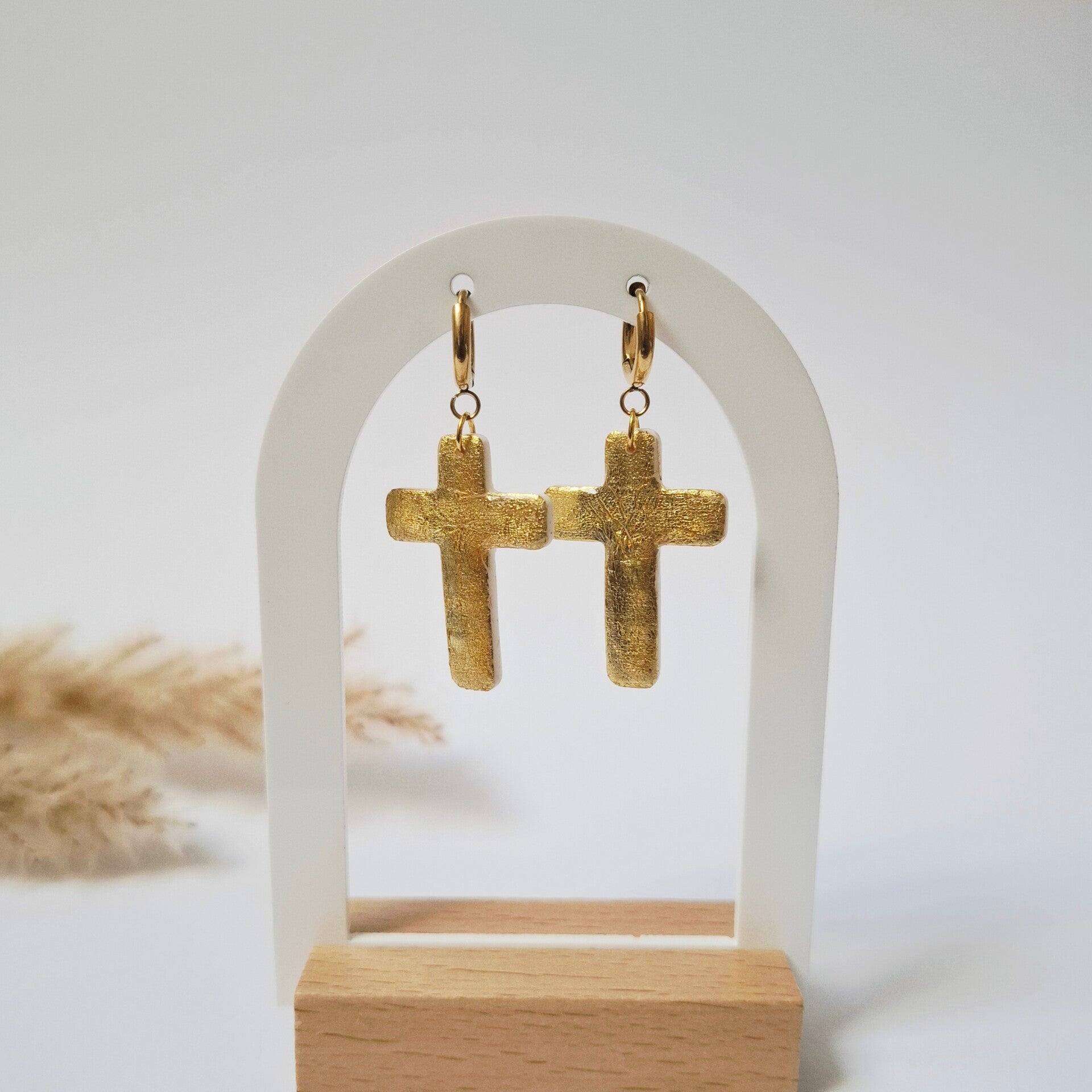 Hanger - Kruis Goud/Wit