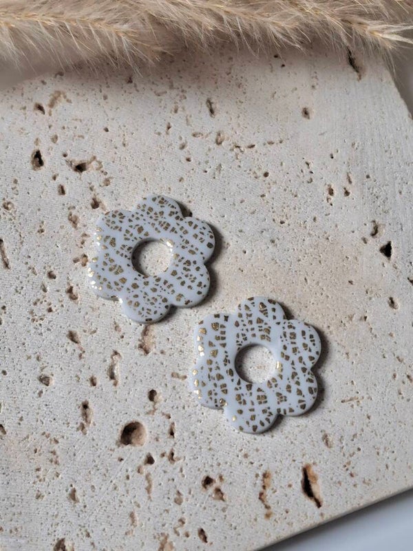 Hanger - Grijs/Goud Bloemen
