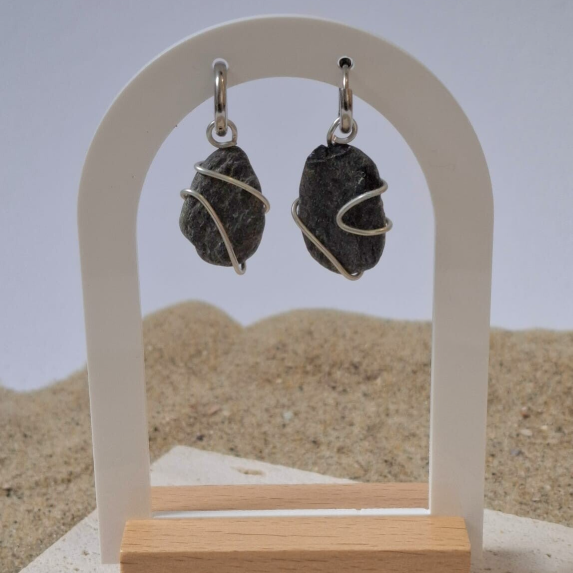 Hanger - Stenen Zwart/Zilver