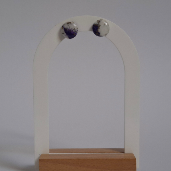 Knopje - Paarsblauw/Wit/Goud