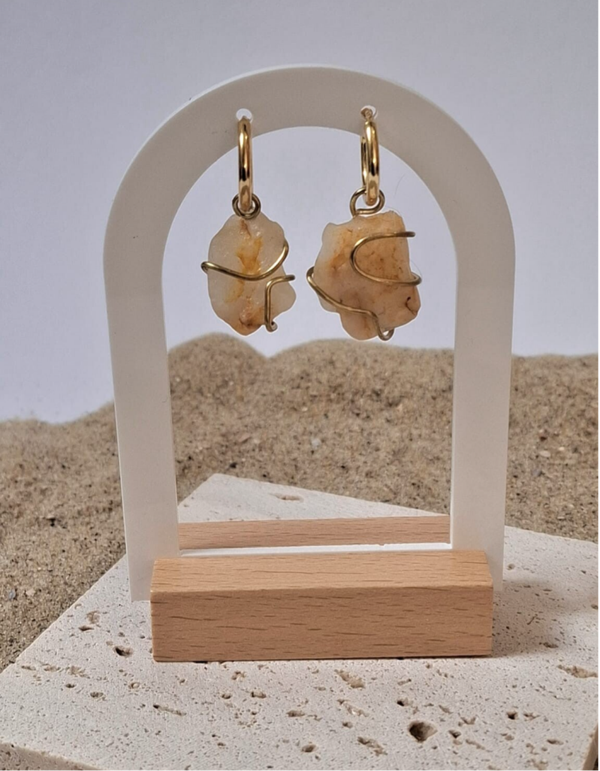 Hanger - Stenen Geel/Wit