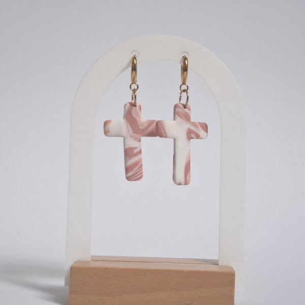 Hanger - Roze/Wit kruis