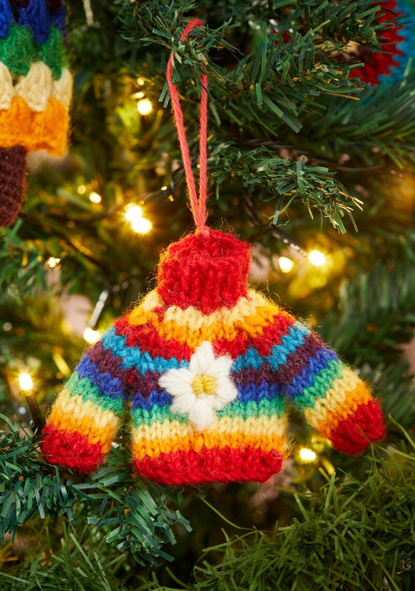 Knitted Rainbow Jumper Hanging Decoration