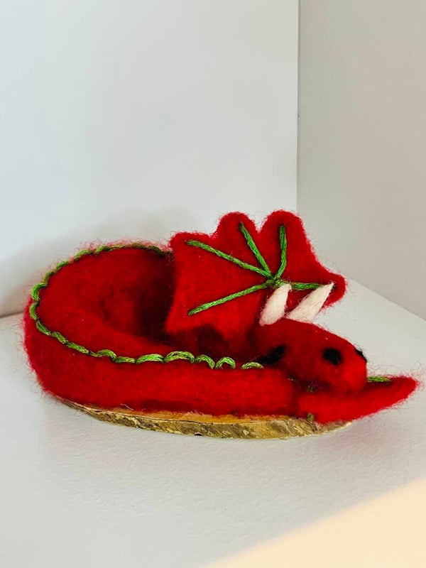 Red Needle Felt Dragon