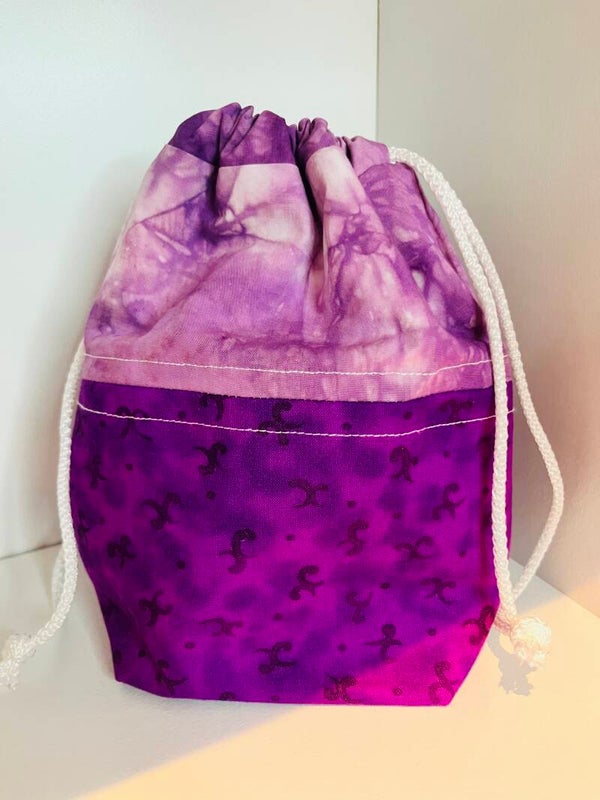 Purple Tie Dye Drawstring Bag